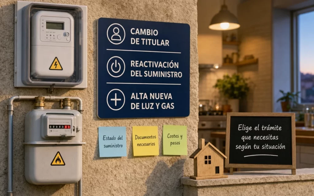 Alta, reactivación o cambio de titular en España: qué trámite necesitas en un suministro
