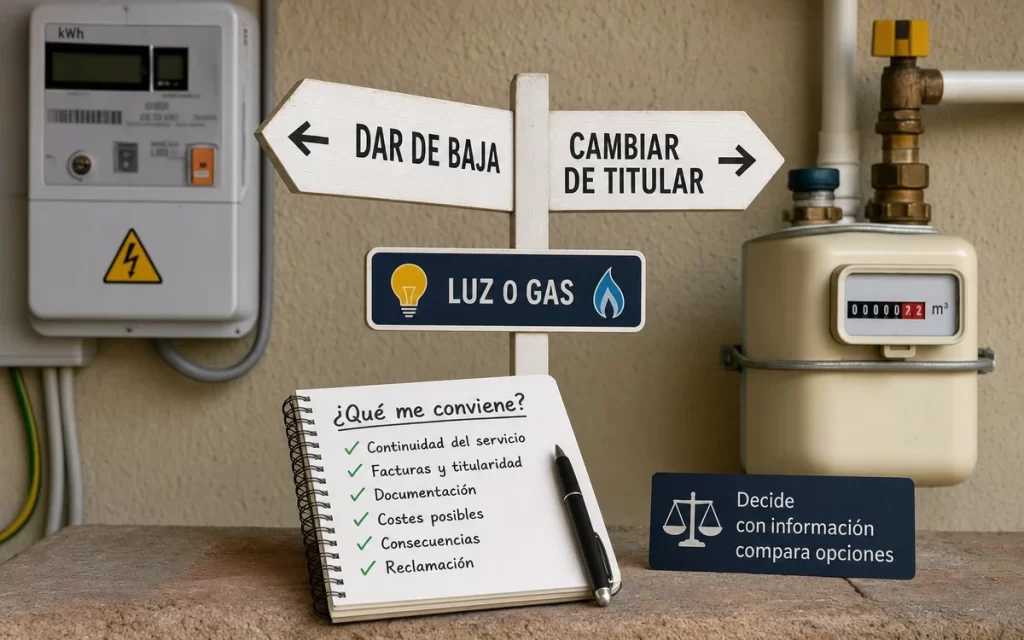 Dar de baja o cambiar de titular en España: diferencias, costes y consecuencias