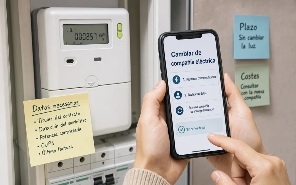 Cómo cambiar de compañía eléctrica en España: pasos, plazo y posibles costes