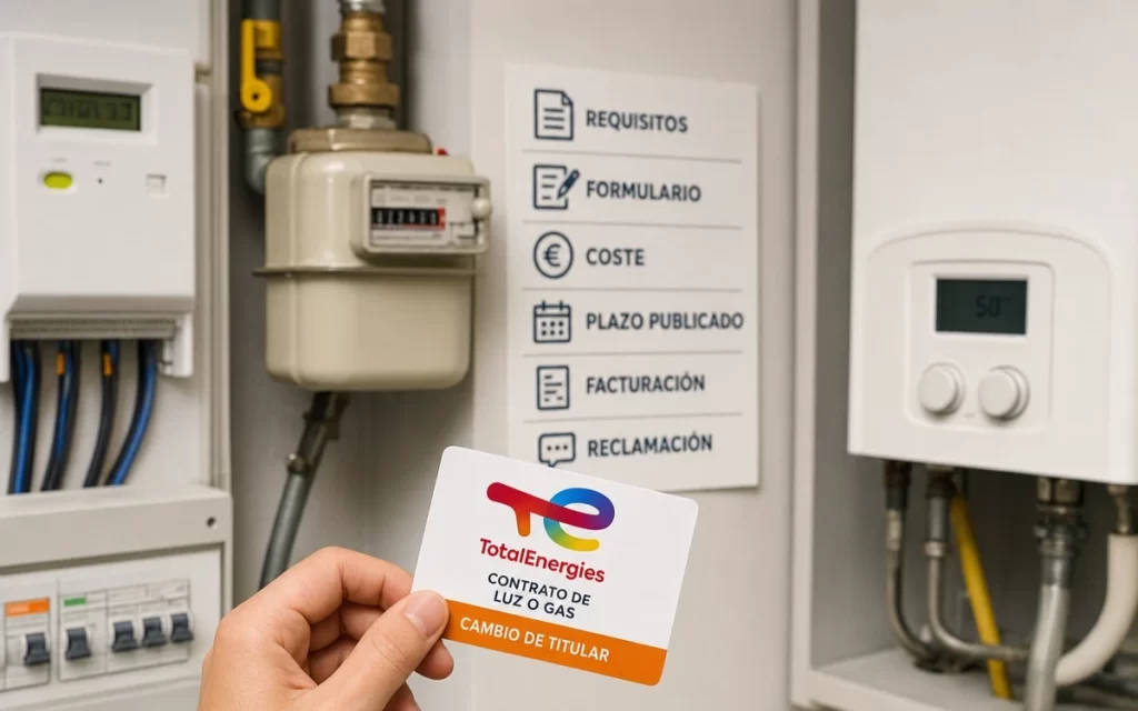 Cómo cambiar el titular de luz o gas con TotalEnergies en España