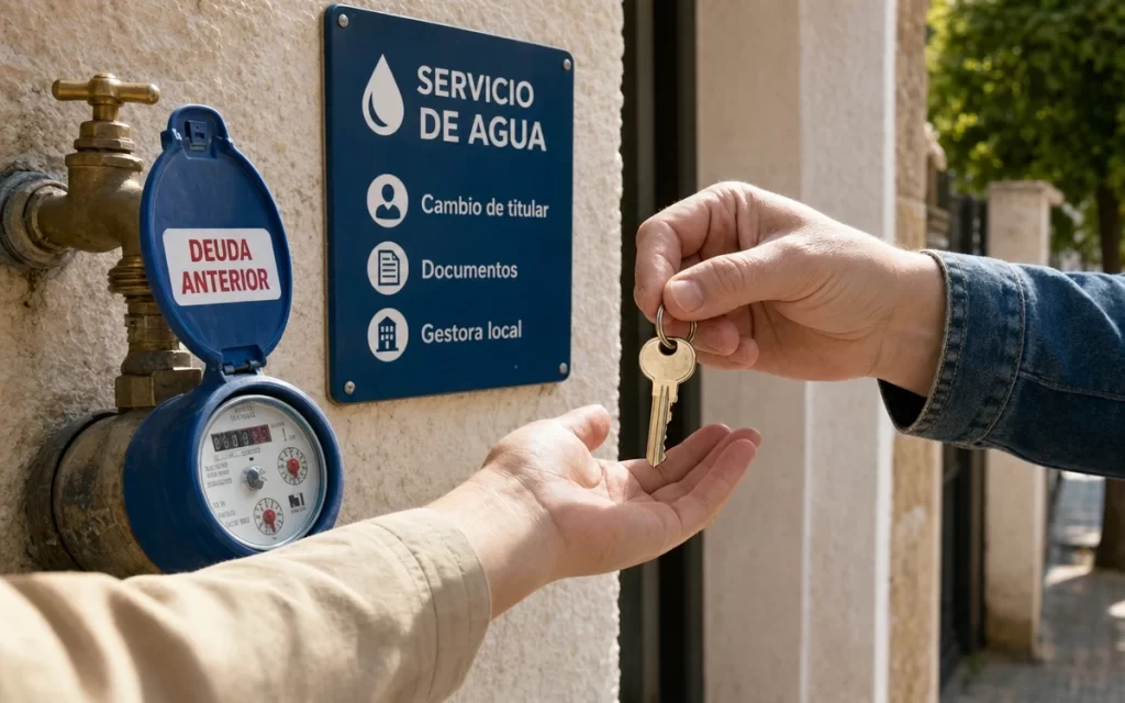 Cambio de titular del agua con deuda anterior en España: qué depende de la gestora local