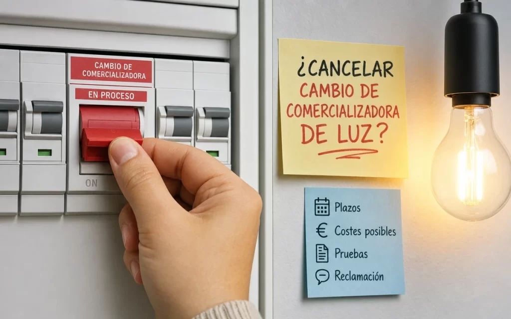 Cómo cancelar un cambio de comercializadora eléctrica en España