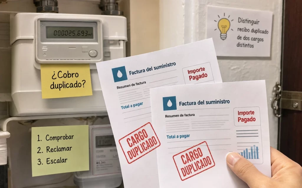 Cobro duplicado en un suministro o servicio en España: cómo comprobarlo y reclamar