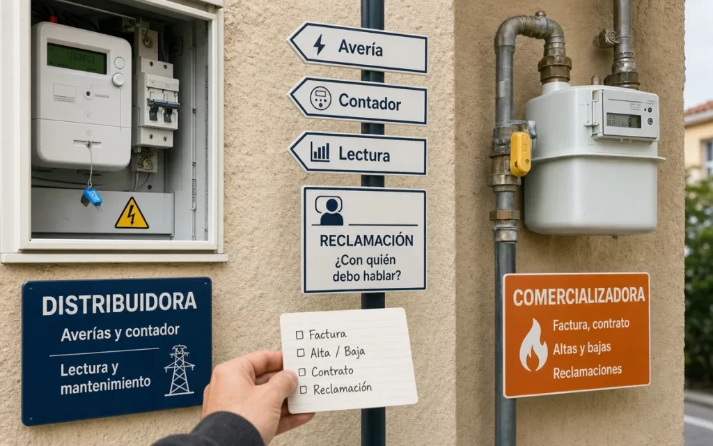 Comercializadora o distribuidora en España: quién se ocupa de cada problema de luz y gas