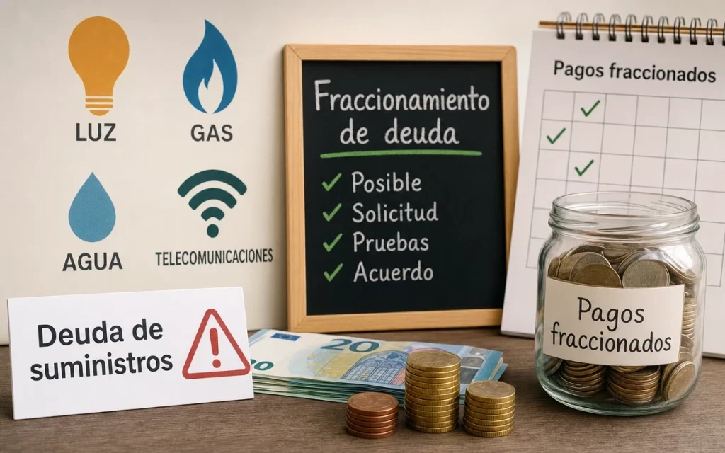 ¿Se puede fraccionar una deuda de luz, gas, agua o telecomunicaciones en España?