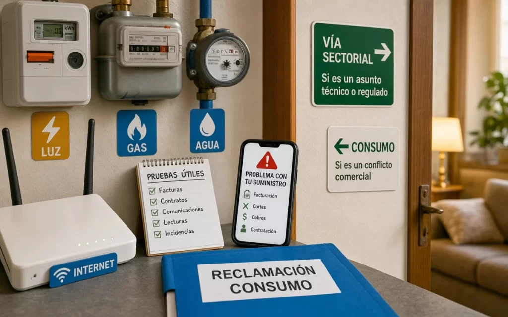Reclamar ante Consumo por un suministro o servicio doméstico en España: cuándo corresponde