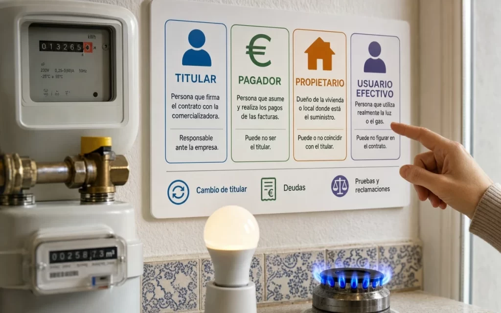 Titular del contrato, pagador y propietario en España: qué papel tiene cada uno en los suministros